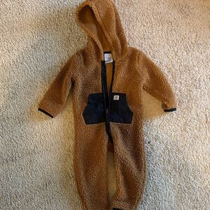 Carhartt Brown Fleece Kids Footie
